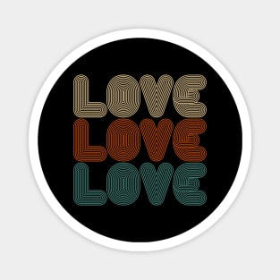 Simple Vintage Retro Love Valentine Typography Magnet